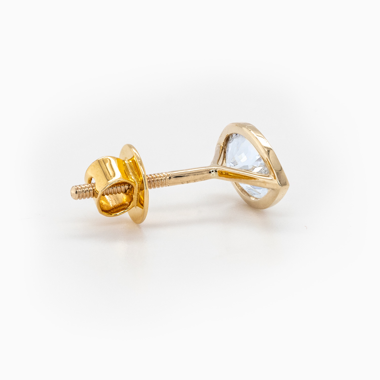 Bezel-Set Marquise-Cut Diamond Stud Earrings, Lab-Grown, 14k Yellow Gold